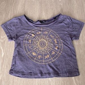 Urban Outfitters Truly Madly Deeply Astrology Chart Crop Top Women Size Medium
